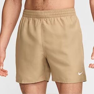 Nike Swim Breaker Men's 5” Volley Shorts Large Tan Khaki Brief NEW
